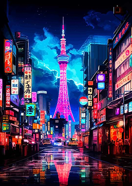 Tower Tokyo Cyberpunk