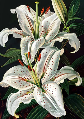 Artistic Hybrid White Lily