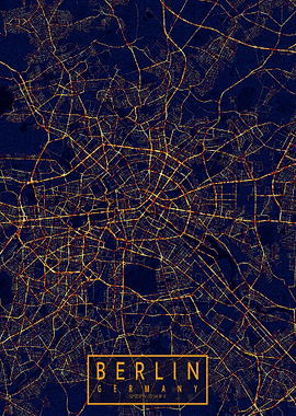 Berlin Germany City At Nig