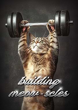 Funny Cat Lifting Gym Bro