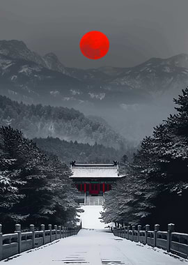 Japanese Crimson Moon