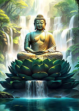 Buddha lotus in forest