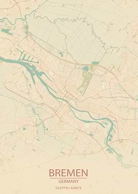 Bremen Germany City Map