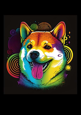 Shiba Inu Dog in Colors