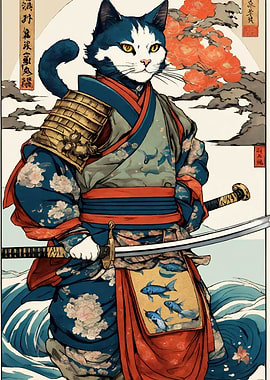 Cat Samurai Japanese