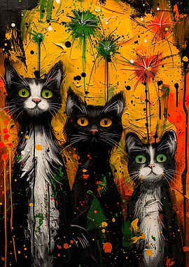 Happy Firework Cats