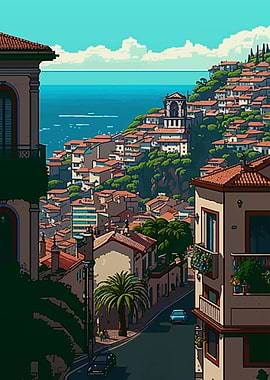 Funchal City Pixel art