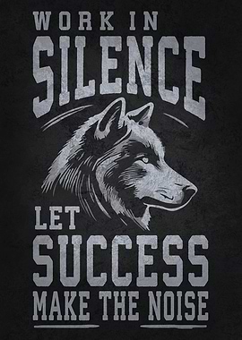 Work Hard In Silence Wolf