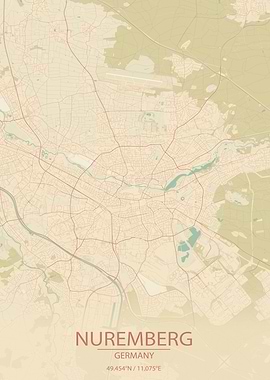 Nuremberg Germany City Map