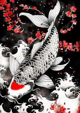 Koi fish Pond art
