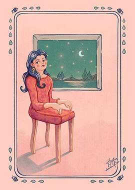 Chair Woman By The Window