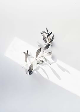 a group of metal leaves