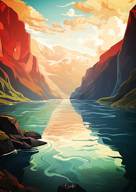 Fjords Oil Painting
