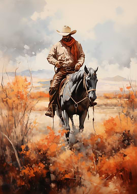 Cowboy riding a horse