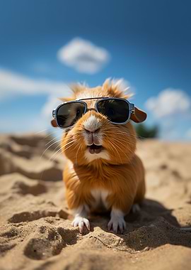 Guinea pig at the beach