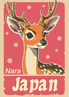 Nara Japan Travel Poster