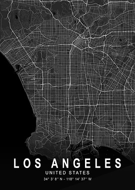Los Angeles Dark Map
