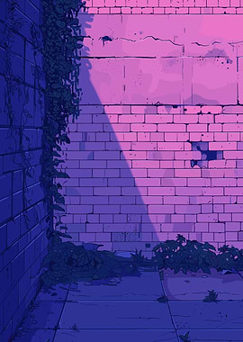 Wall Brick Lofi Pink Retro