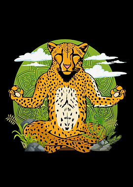 Meditating Cheetah Yoga