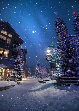 christmas village wallpape