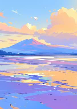 Golden Pastel Reflection