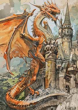 Colored Sketch Dragon