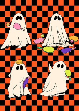 Halloween Ghost Pickleball