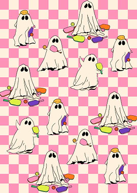 Vintage Pink Check Ghost