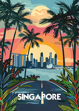 Singapore Skyline Sunset