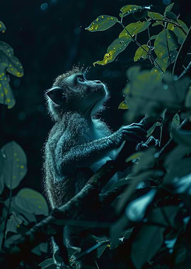 Little monkey in the night