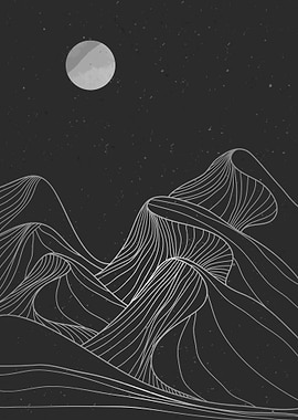 abstract mountain line art