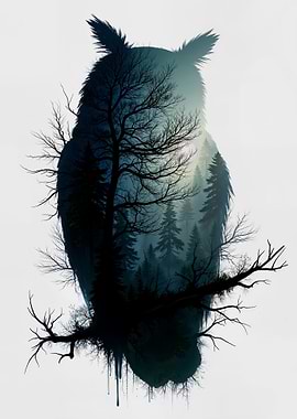 Owl and the forest