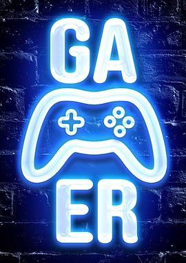 Gamer gaming setup poster