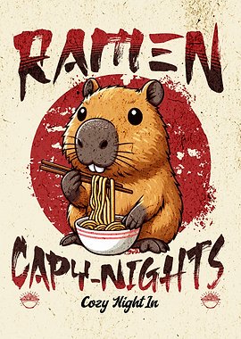 Capybara Eating Ramen