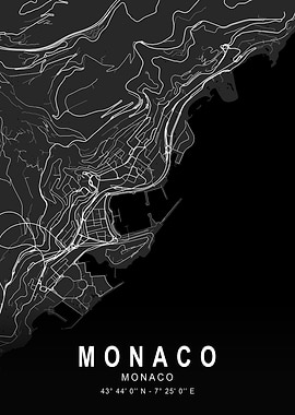 Monaco Dark Map