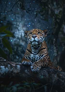 Jaguar at night