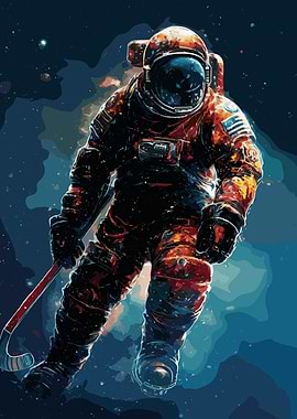 Ice Hockey Space Astronaut