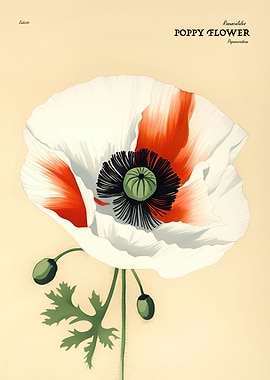 Poppy Flower Retro Poster