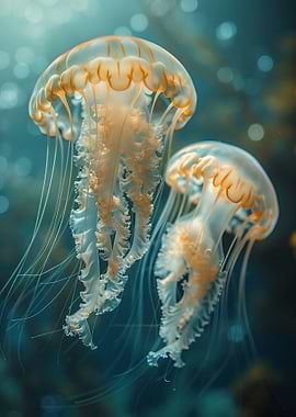 Mother And Baby Jellyfish