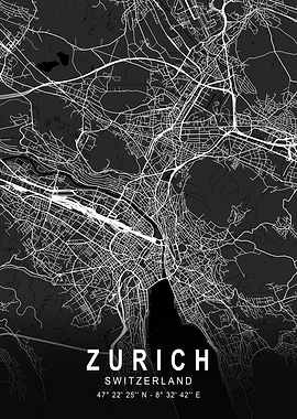 Zurich Dark Map