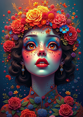 Flower Woman Portrait