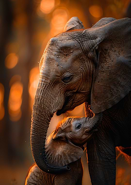 Elephant with baby