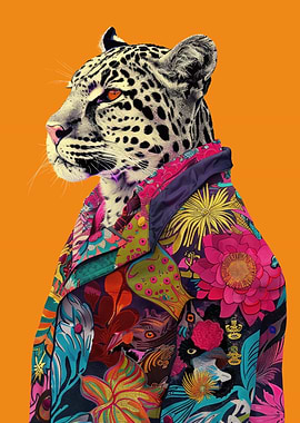 Leopard in Floral Coat