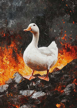 White Duck in Lava