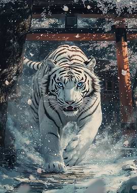 Majestic white Tiger Torii