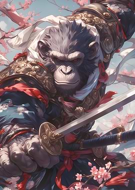 Chimpanzee Samurai Sakura