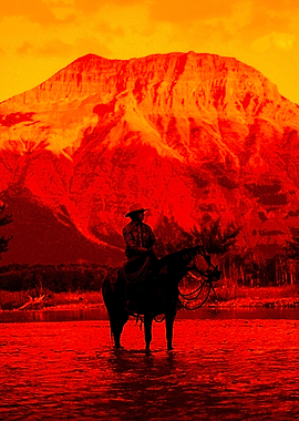 Red sunset cowboy
