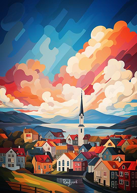Reykjavik Oil Painting