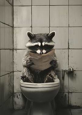 Raccoon in Toilet