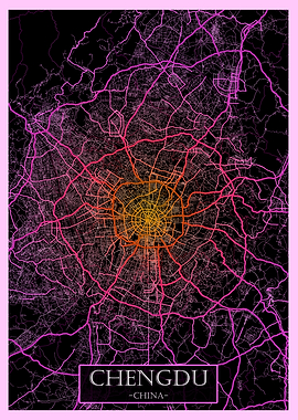 Chengdu China Road Map